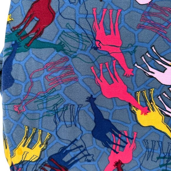 LuLaRoe Leggings Womens Tall and Curvy Blue Multicolor Giraffes Size 12-22 Soft - Picture 3 of 9